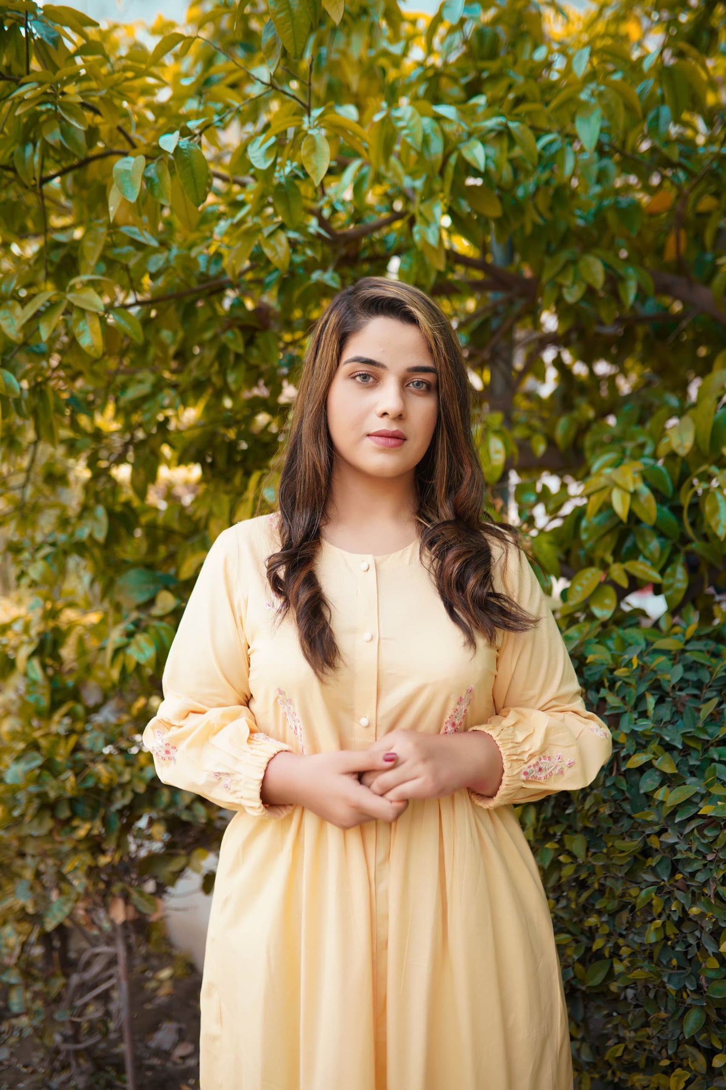 Sunlit Grace – Embroidered Lawn Maxi Dress ☀️🌿